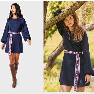 NWT Cartolina Emma Ponte Raglan Sleeve Dress in Navy Blue Size XS Classic Party